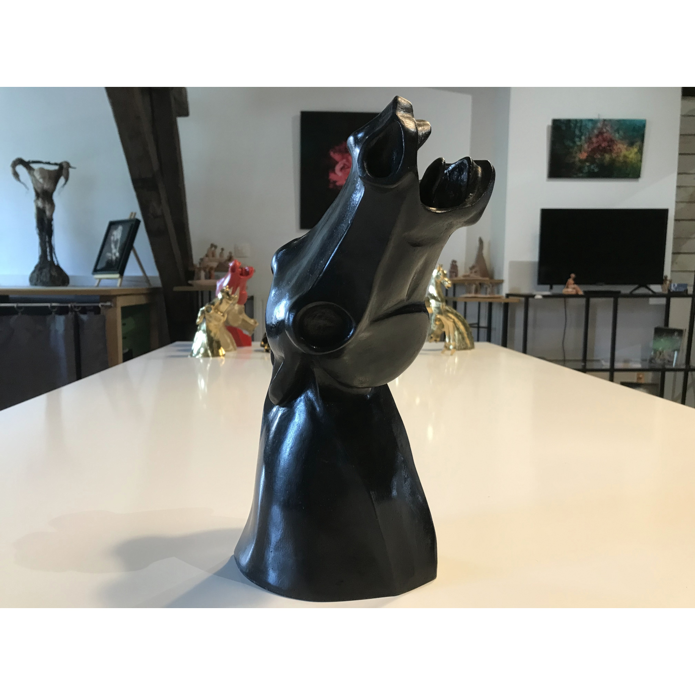 Tête de cheval résine noire (A.Restlé) – Image 3