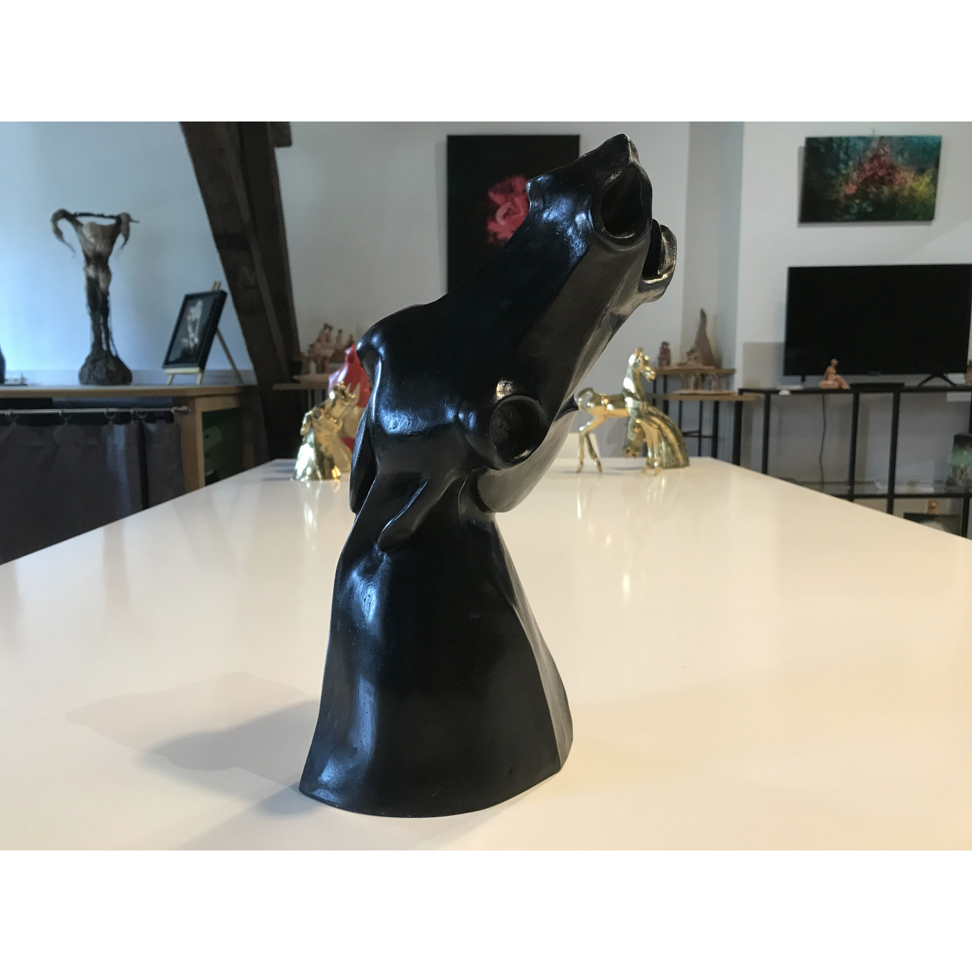 Tête de cheval résine noire (A.Restlé) – Image 4