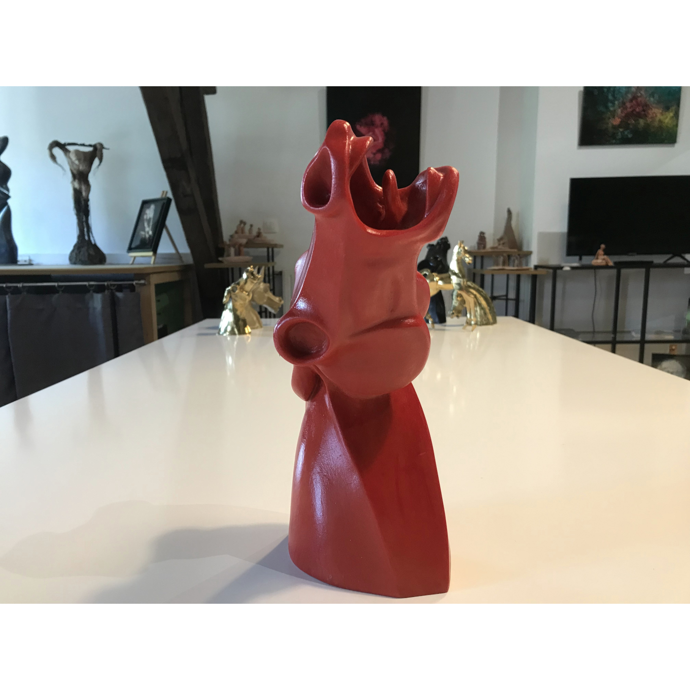 Tête de cheval résine rouge (A.Restlé) – Image 2